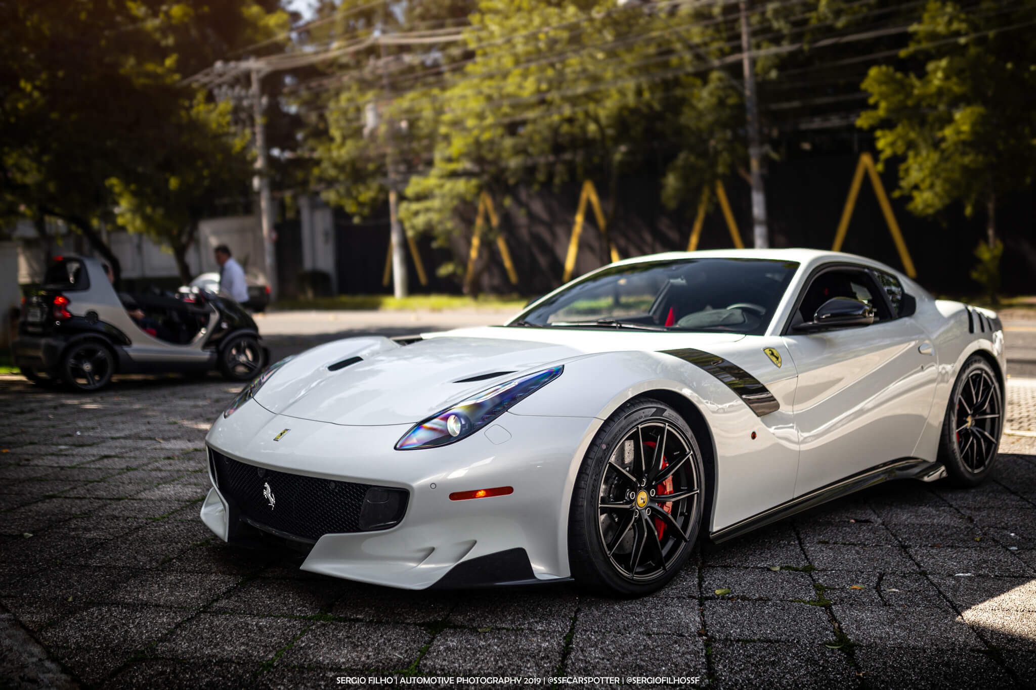 tour black and white ferrari